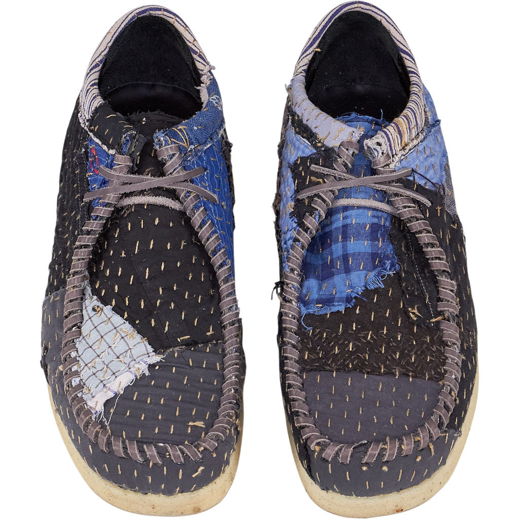 By Walid Patchwork Trainers Blue