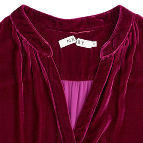 NRBY Purple Velvet Midi Dress