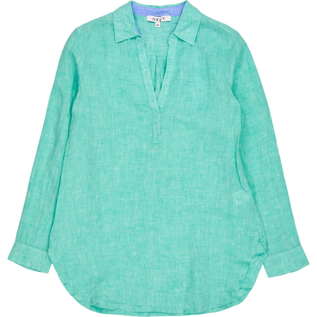 NRBY Green Linen Blouse