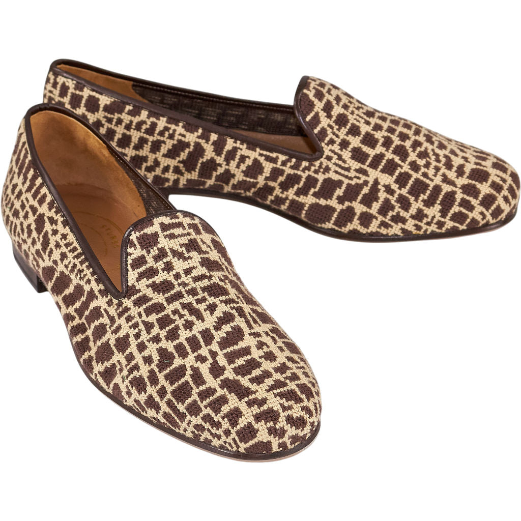 Stubbs & Wootton Brown Patterned Loafers