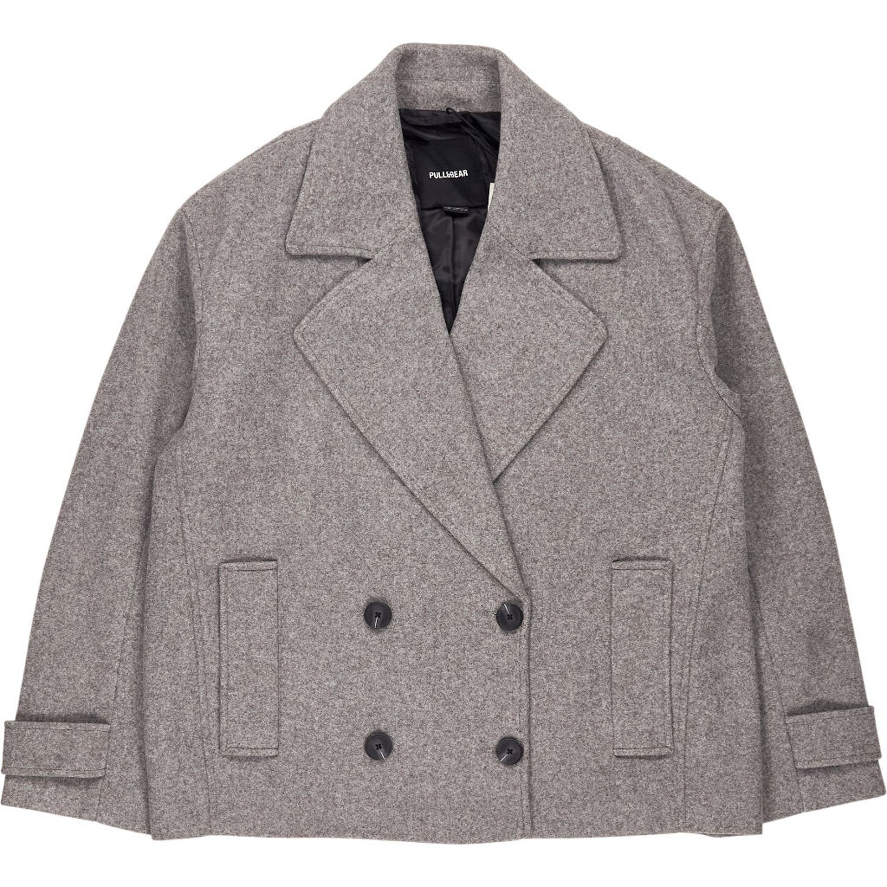 Pull&Bear Grey Double Breasted Jacket