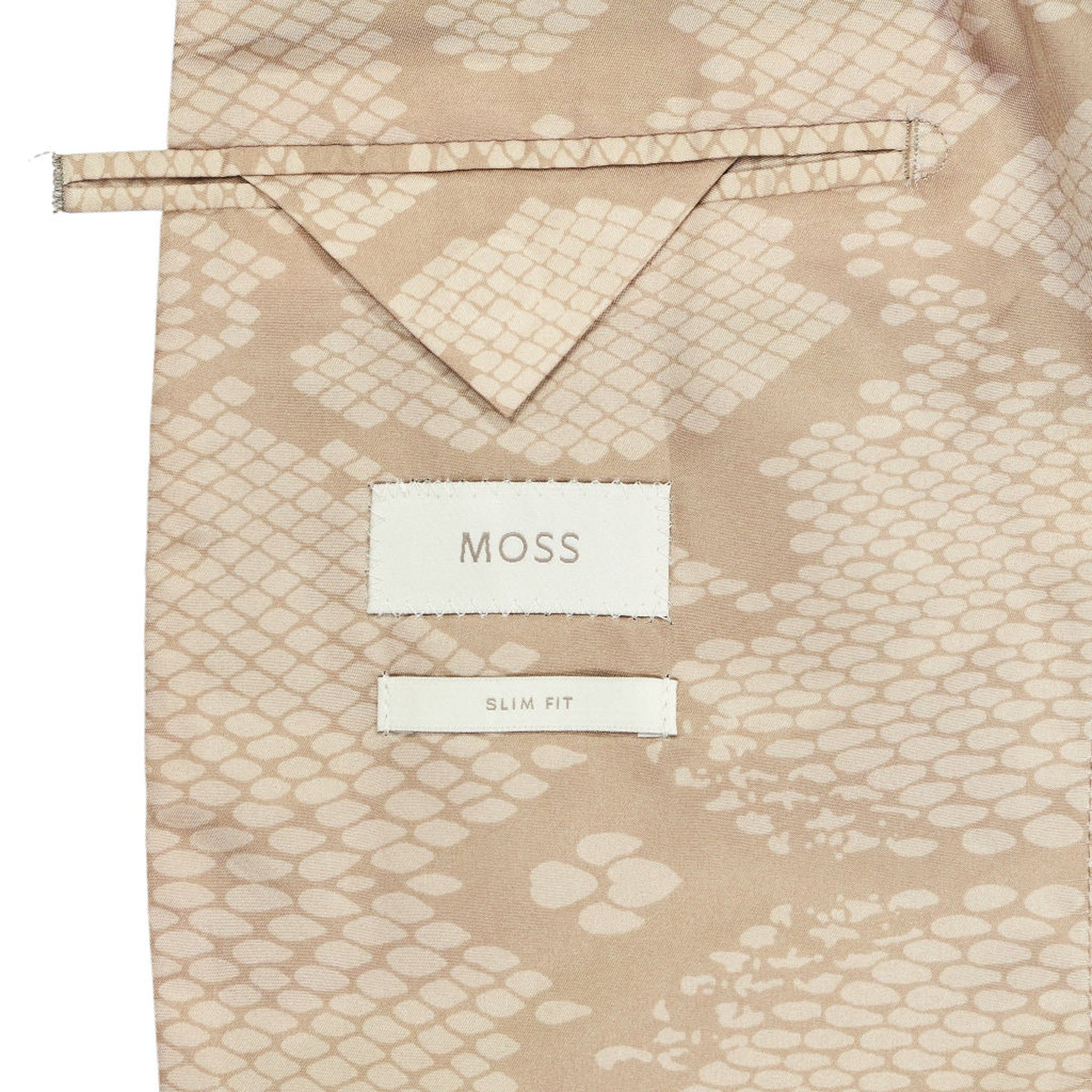 Moss Beige Black Trim Slim Fit Jacket