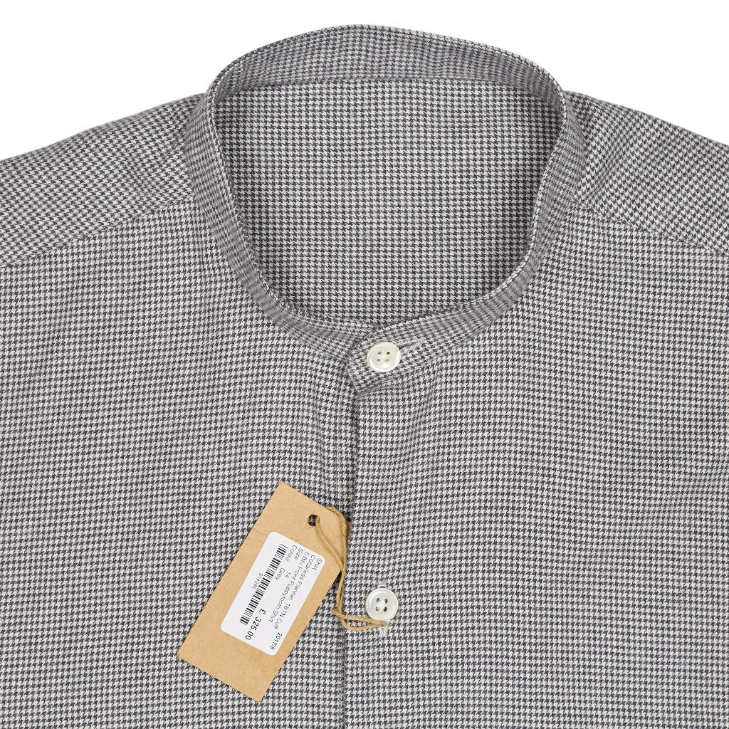Anderson & Sheppard Grey Collarless Shirt