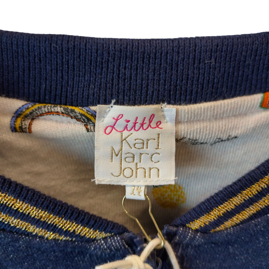 Little Karl Marc John Blue Cotton Jacket