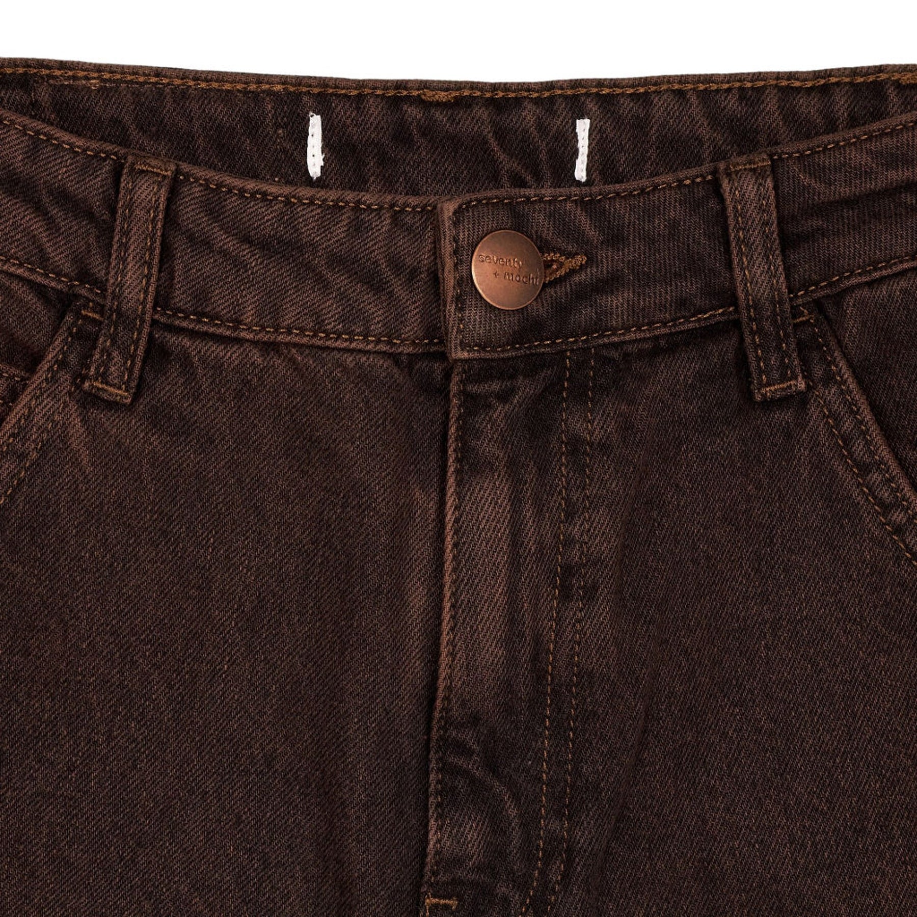 seventy + mochi Brown Fringe Hem Jeans