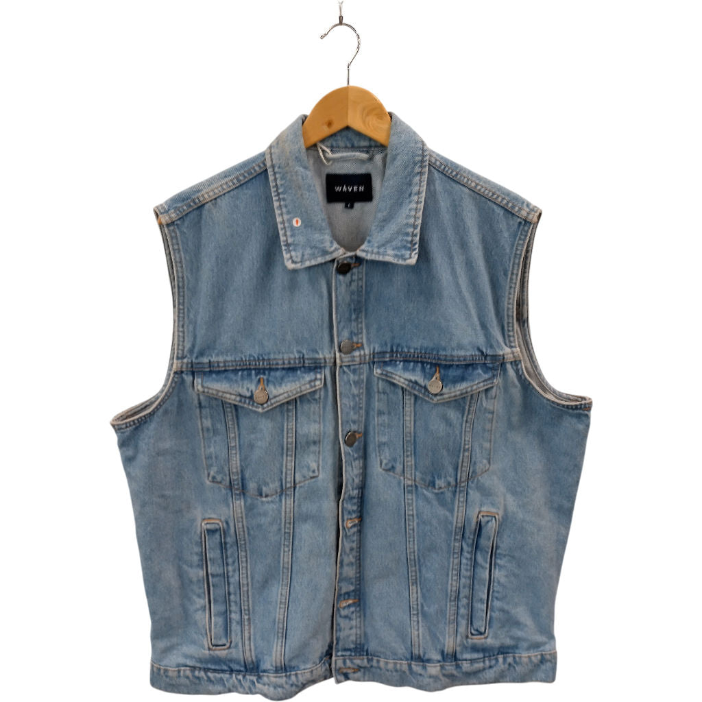 Waven Blue Helga Trucker Waistcoat