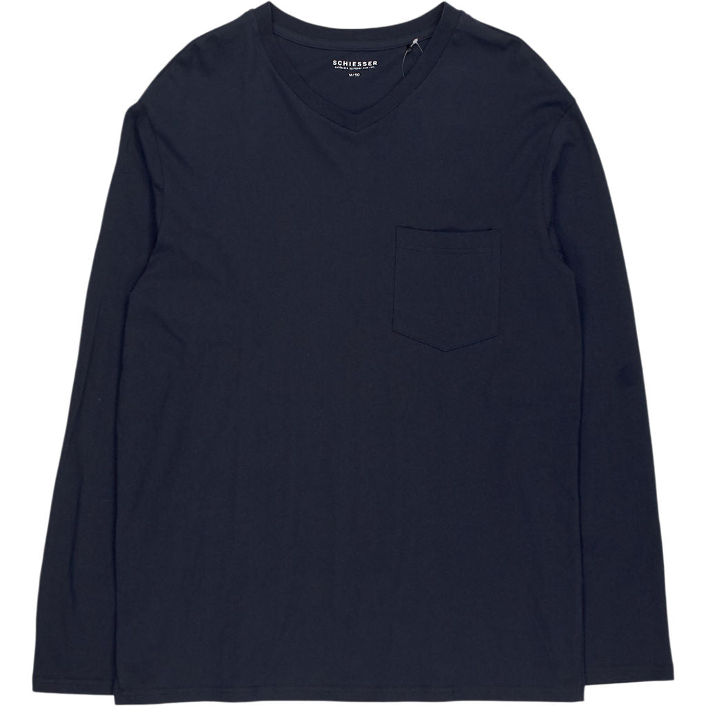Schiesser Navy Long Sleeve T-Shirt