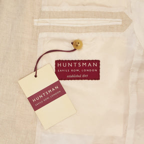 Huntsman Cream Linen Herringbone Jacket
