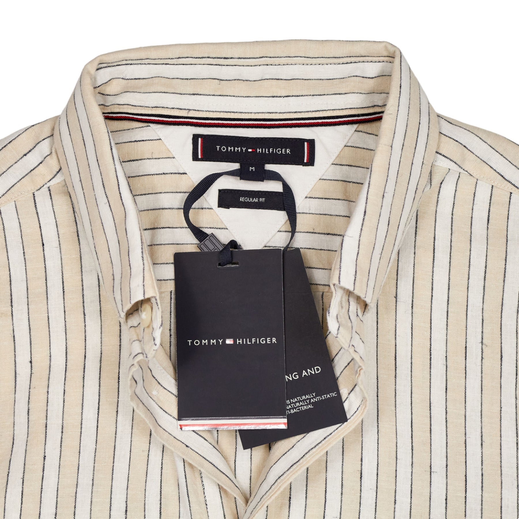 Tommy Hilfiger Cream Striped Short Sleeve Shirt