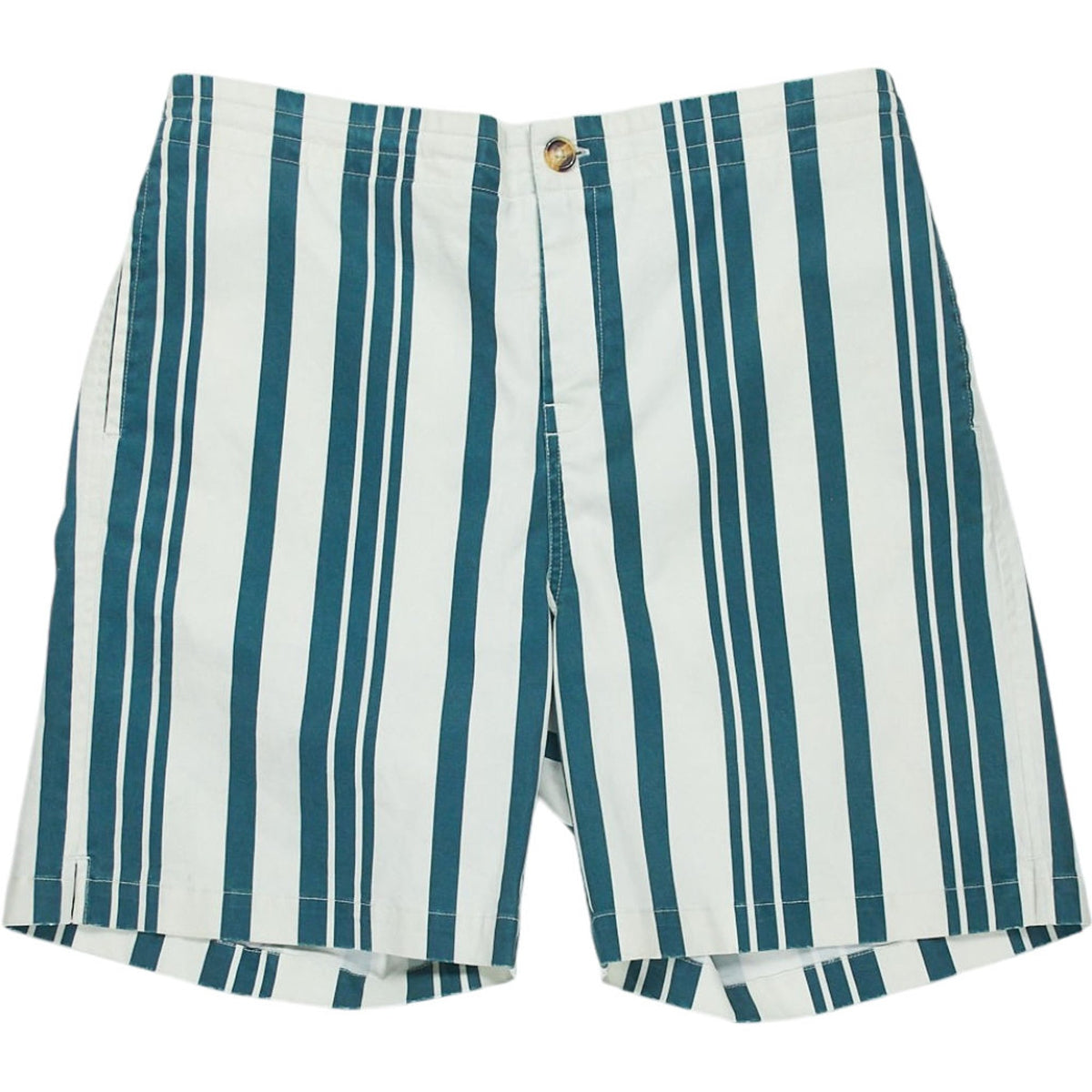 Beaufort & Blake White Green Striped Shorts