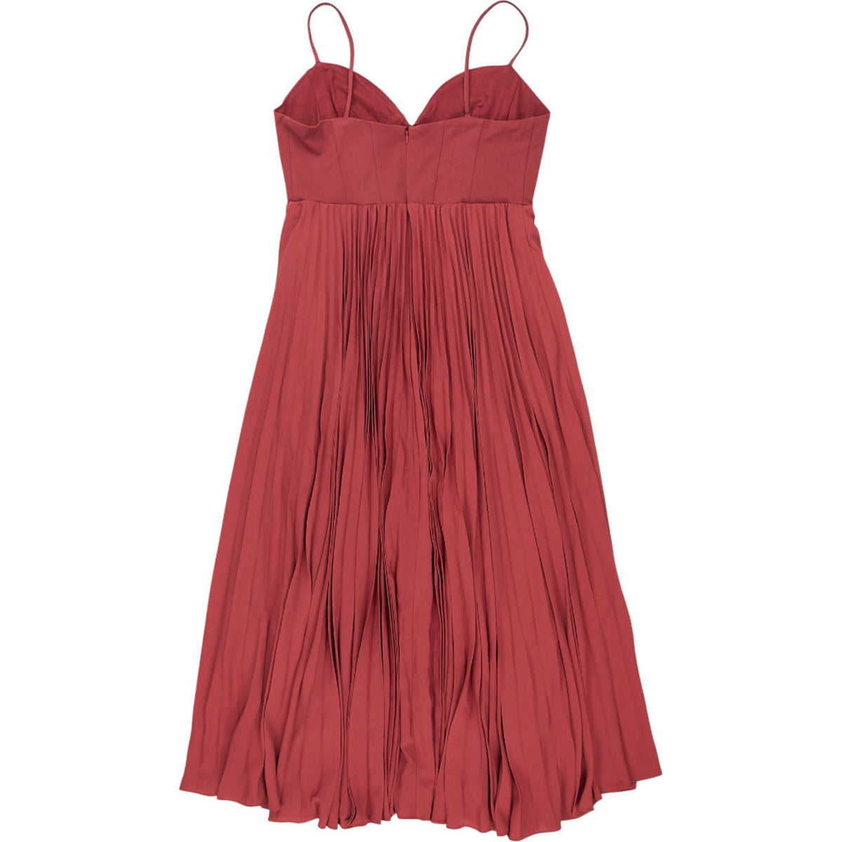 Anthropologie Red Pleated Midi Dress