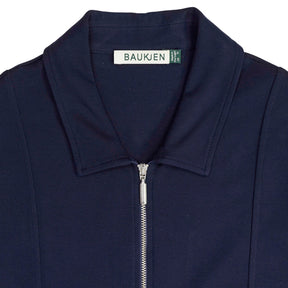 Baukjen Navy Zip Collar Midi Dress