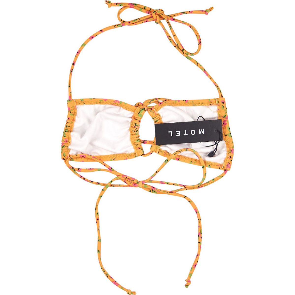 Motel Orange Floral Ricoa Bikini Top
