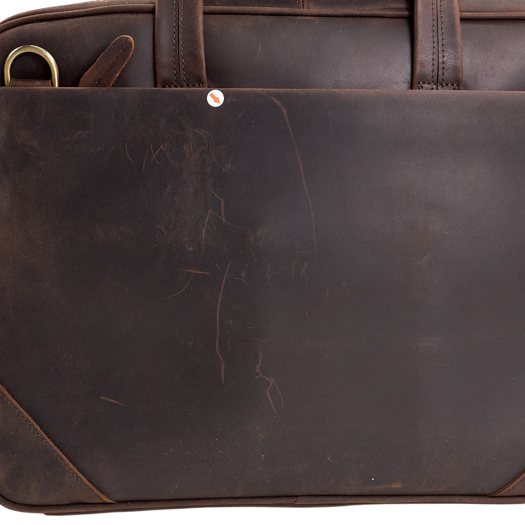 Tiding Brown Leather Briefcase