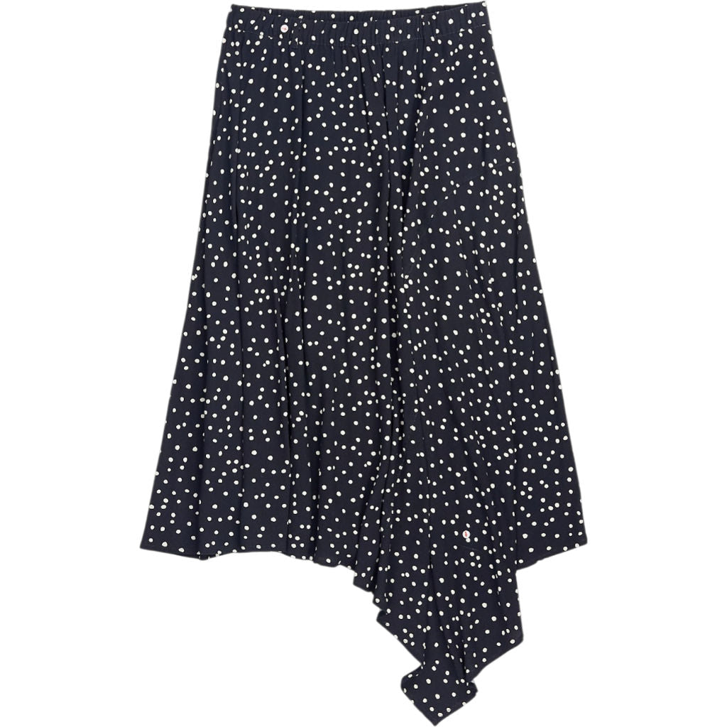 Hush Black Asym Crepe Polka Skirt