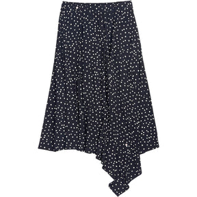 Hush Black Asym Crepe Polka Skirt