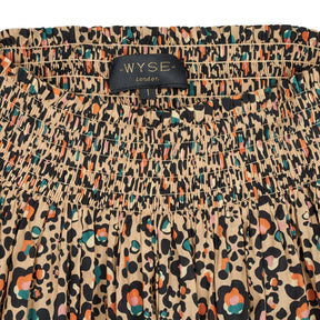 Wyse Leopard Print Midi Skirt UK 8