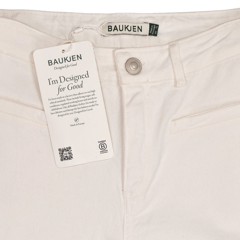 Baukjen White Organic Cotton Wide Leg Trousers