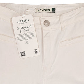 Baukjen White Organic Cotton Wide Leg Trousers