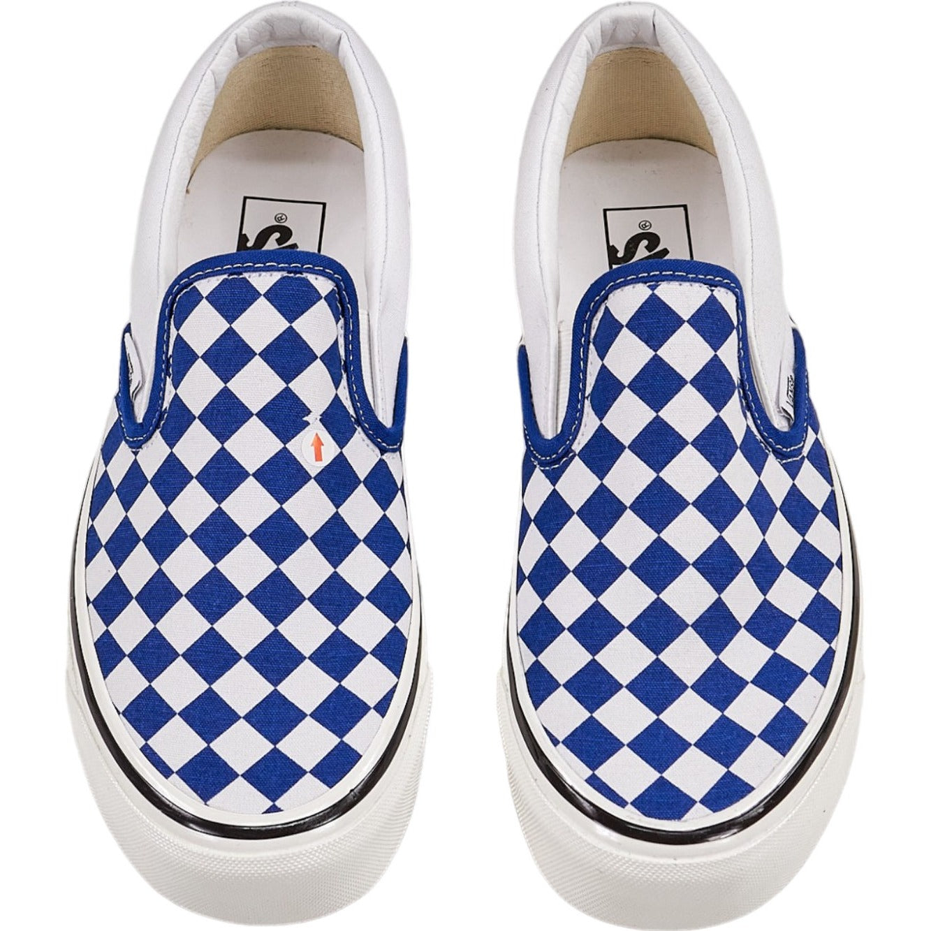 Vans Blue/White Diamond Check UA Classic Slip-On Trainers