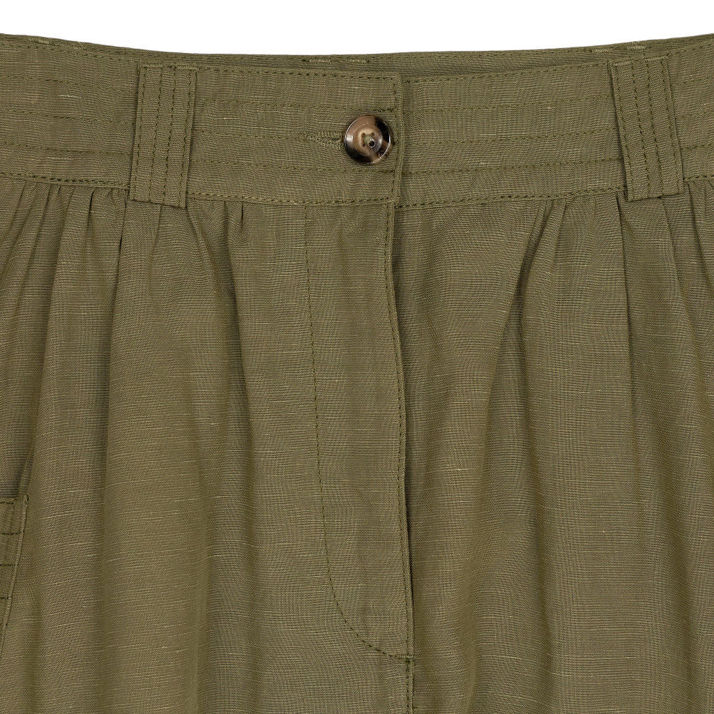 WYSE Khaki Midi Skirt