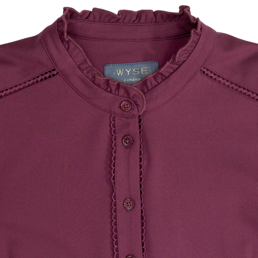 Wyse Purple Button-Up Blouse