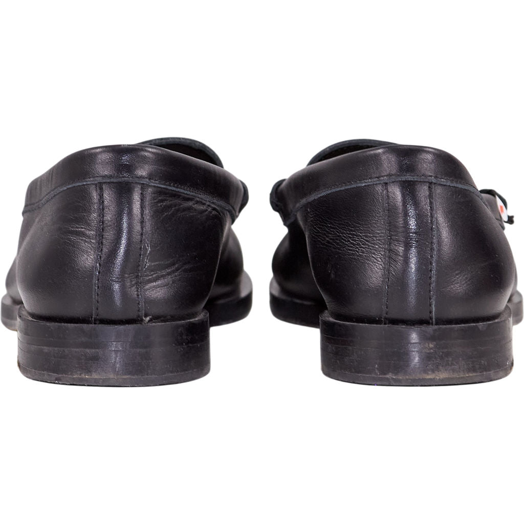 Dear Frances Black Loafers Gold Detail