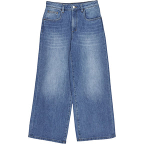 seventy + mochi Blue Cropped Wide Leg Jeans
