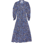 Ghost Blue Floral Midi Dress