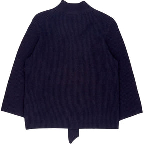 WYSE  Midnight Petra Merino Tie Neck Jumper