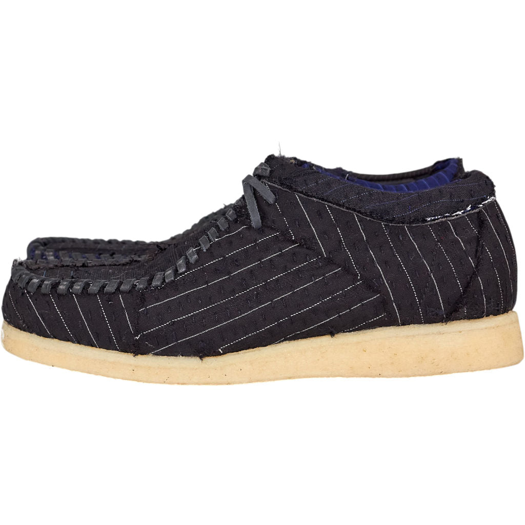 By Walid Black Blue Moccasin Shoes
