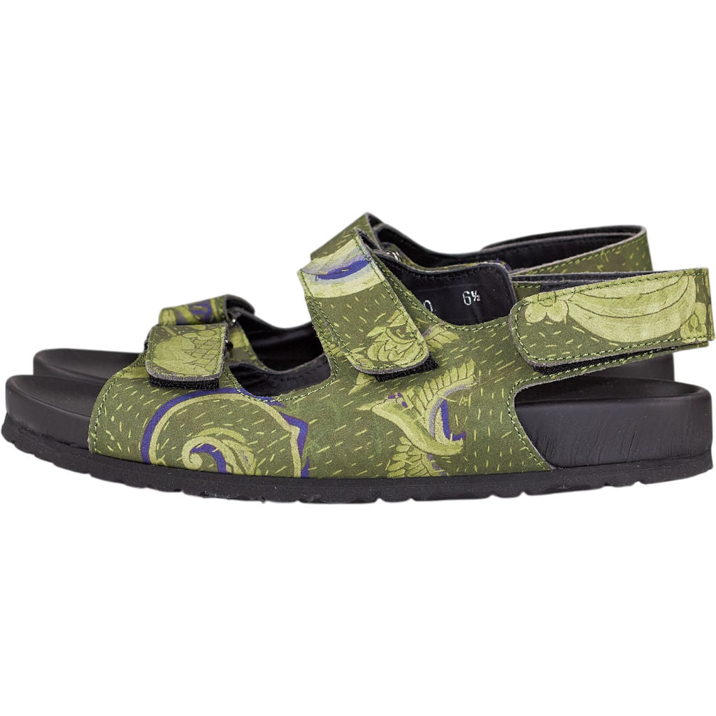 By Walid Green Patterned Sandals