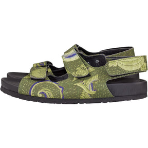 By Walid Green Patterned Sandals