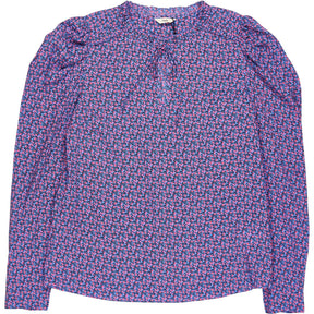 Hush Blue Leafy Floral Mirabel Top
