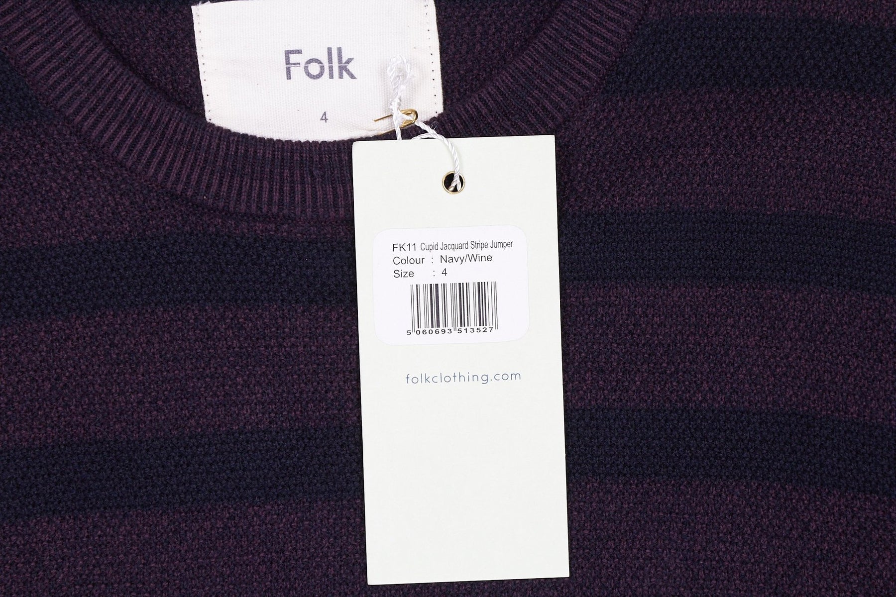 Folk Navy Wine Stripe Jumper