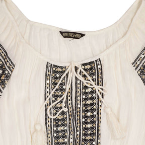 Biba White Embroidered Boho Dress