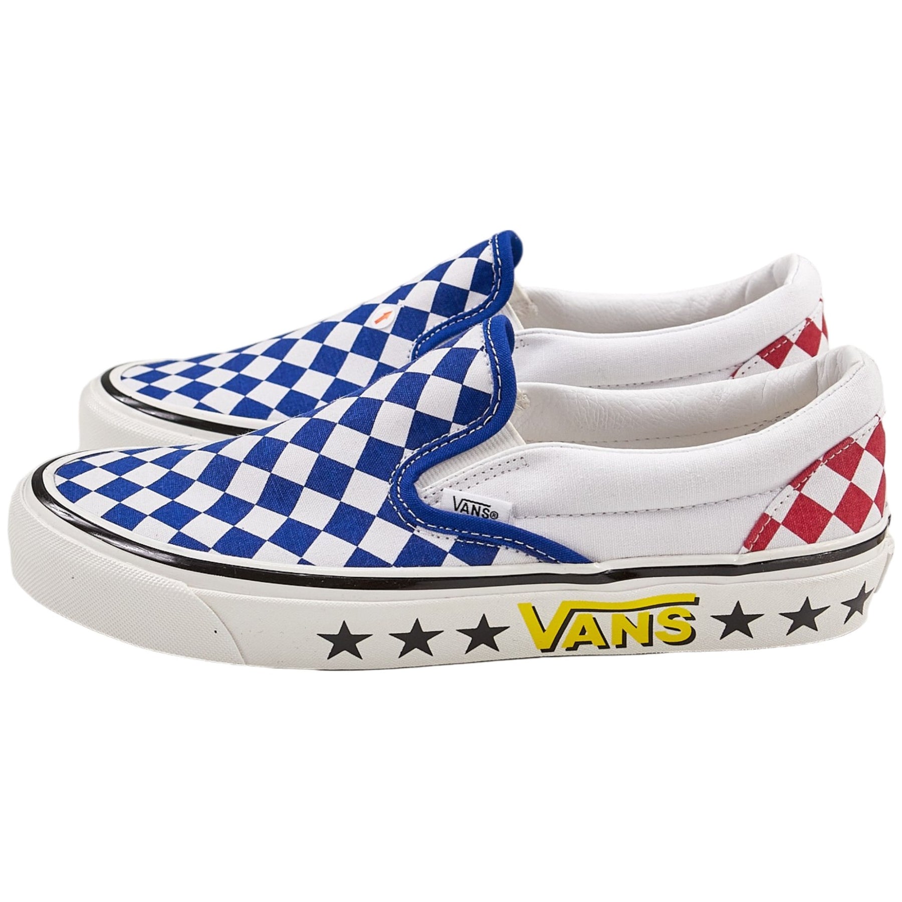 Vans Blue/White Diamond Check UA Classic Slip-On Trainers