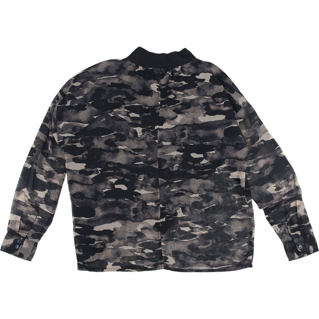 Wyse Camo Print Long Sleeve Top