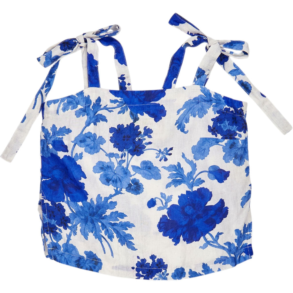 By Walid Blue Floral Linen Top