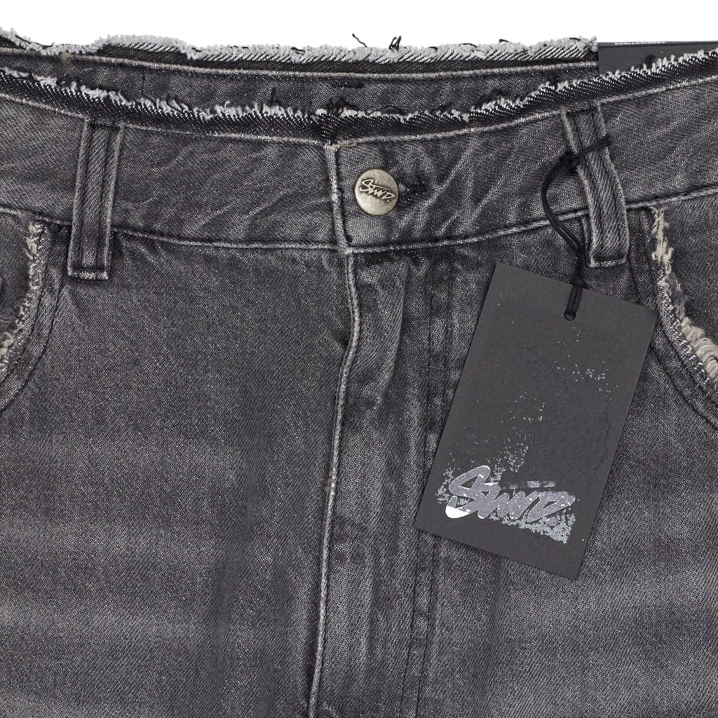Pull & Bear Grey Super Baggy Denim Shorts