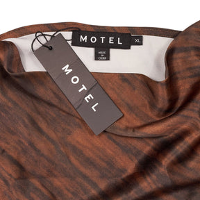 Motel Brown Marble Devina Satin Top