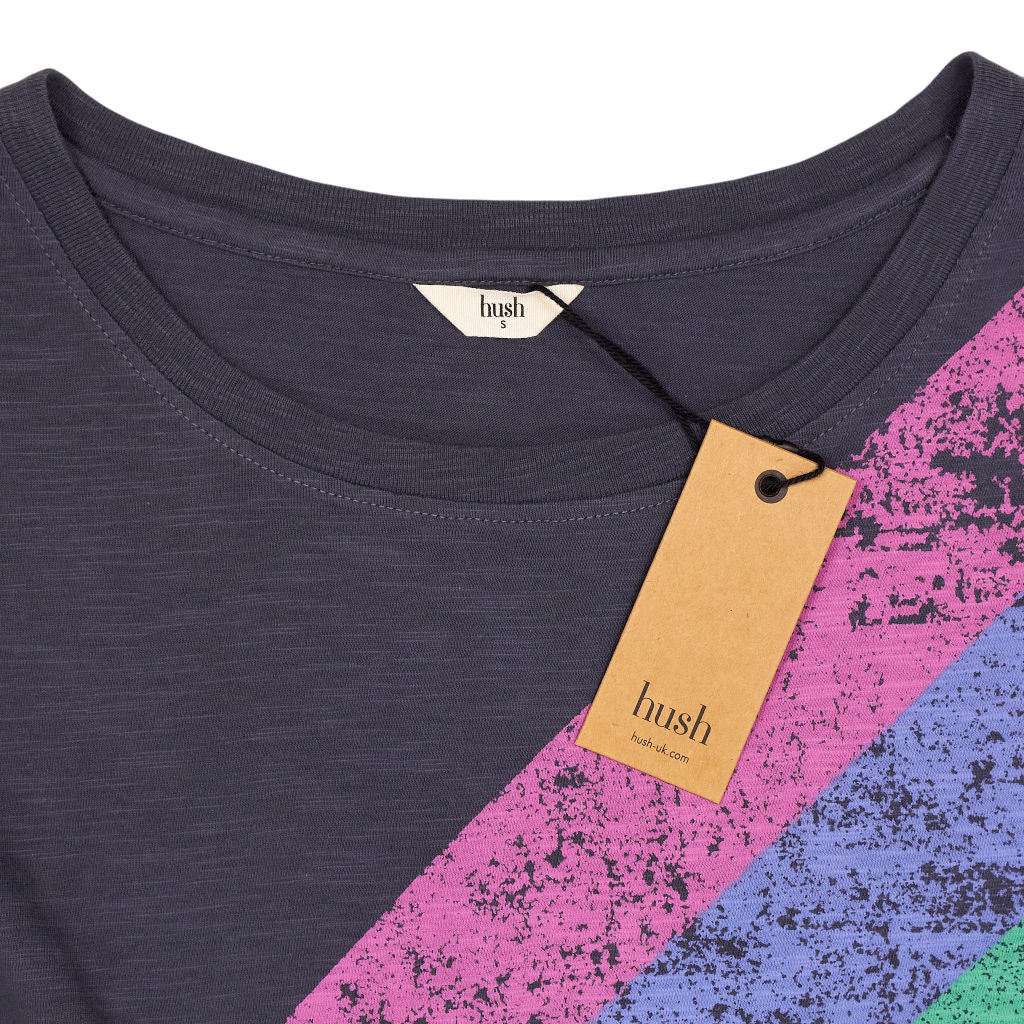 Hush Ebony Rainbow Stripe Boyfriend Tee