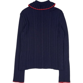 MSGM Navy Ribbed Turtleneck Jumper S