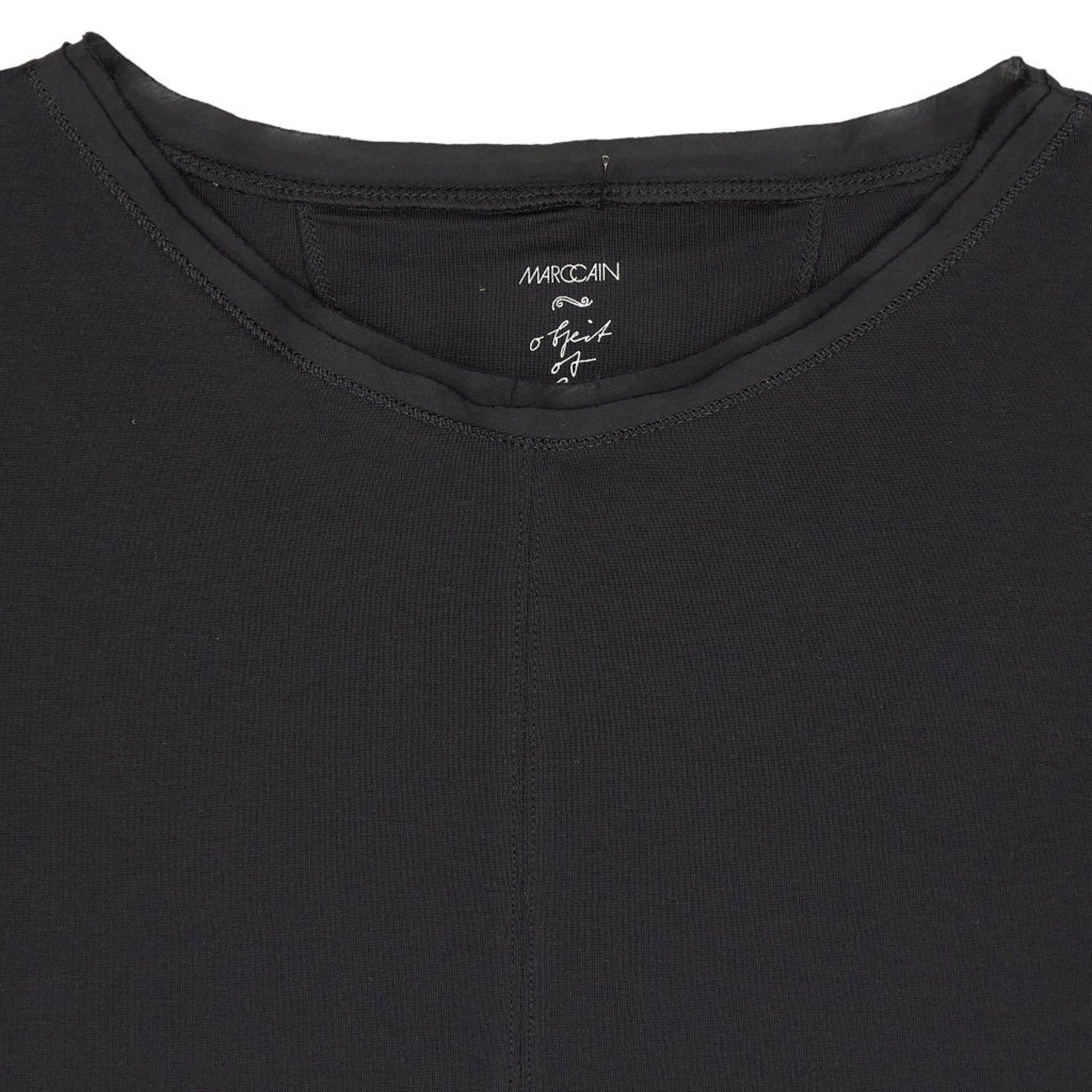 Marc Cain Black Ruffled Hem Top