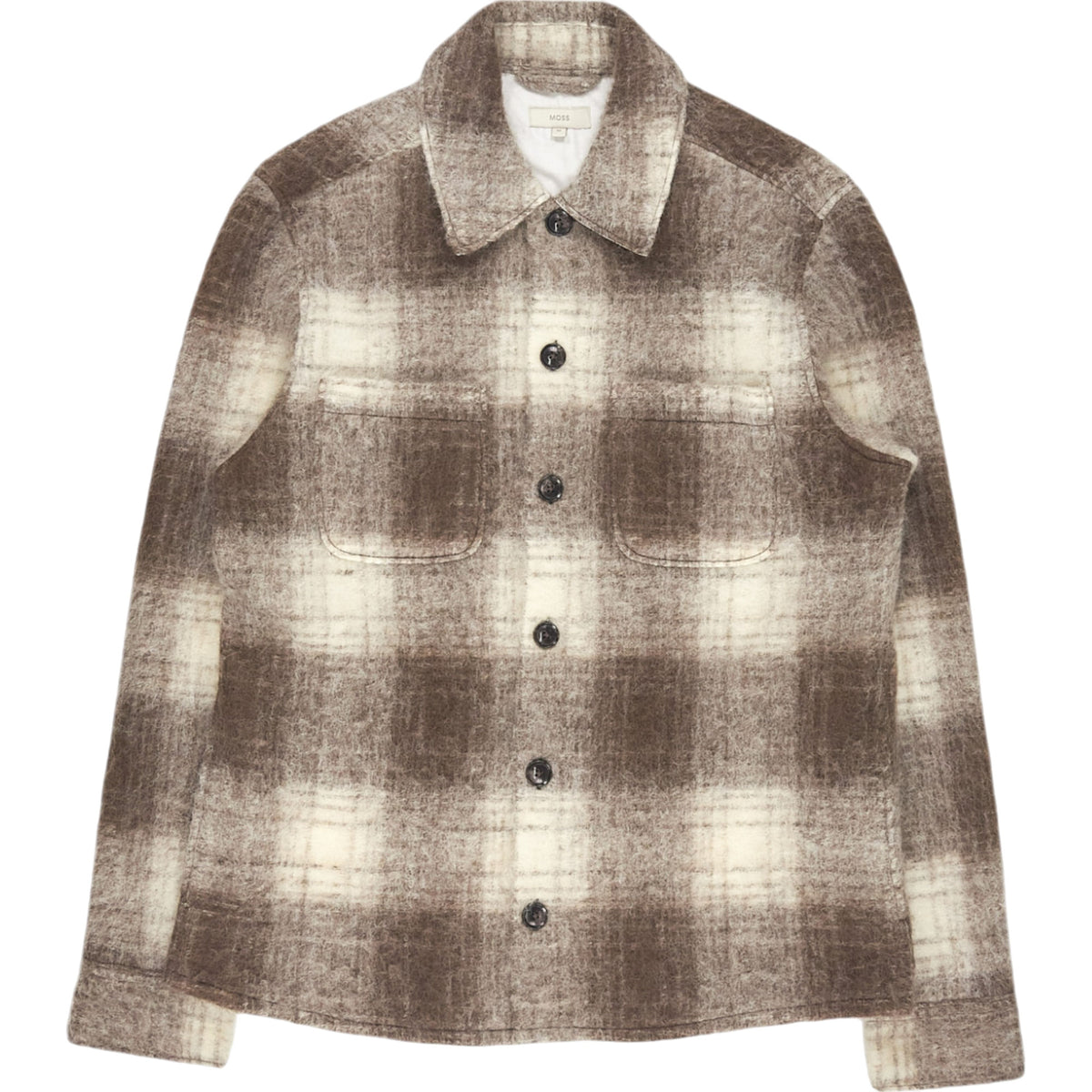 Moss Brown Check Shirt Jacket