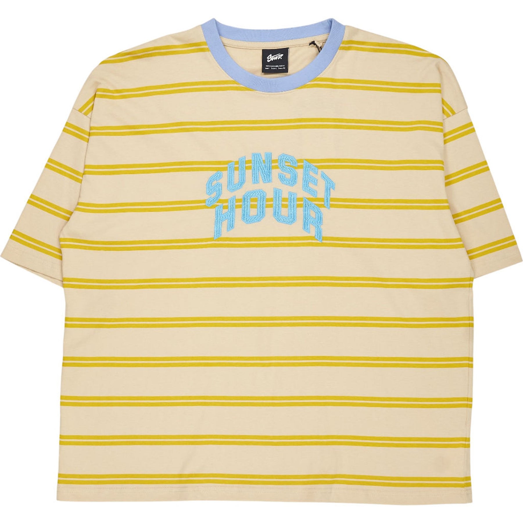 Pull & Bear Cream Striped Boxy T-Shirt