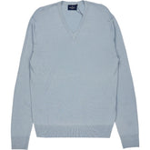 Hackett Blue Merino Silk V-Neck Jumper