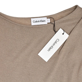 Calvin Klein Neutral Taupe Gathered Dress