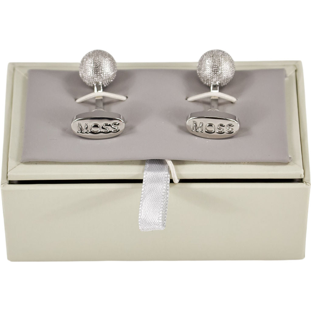 Moss Silver Textured Cufflinks