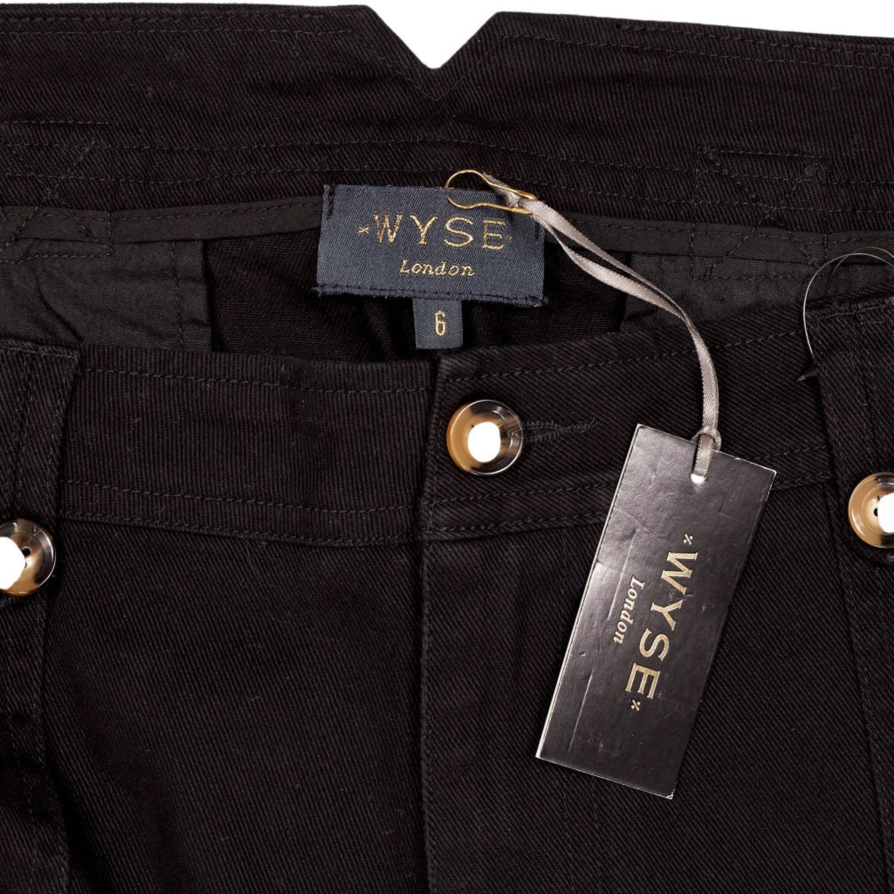 Wyse Black Cotton Trousers